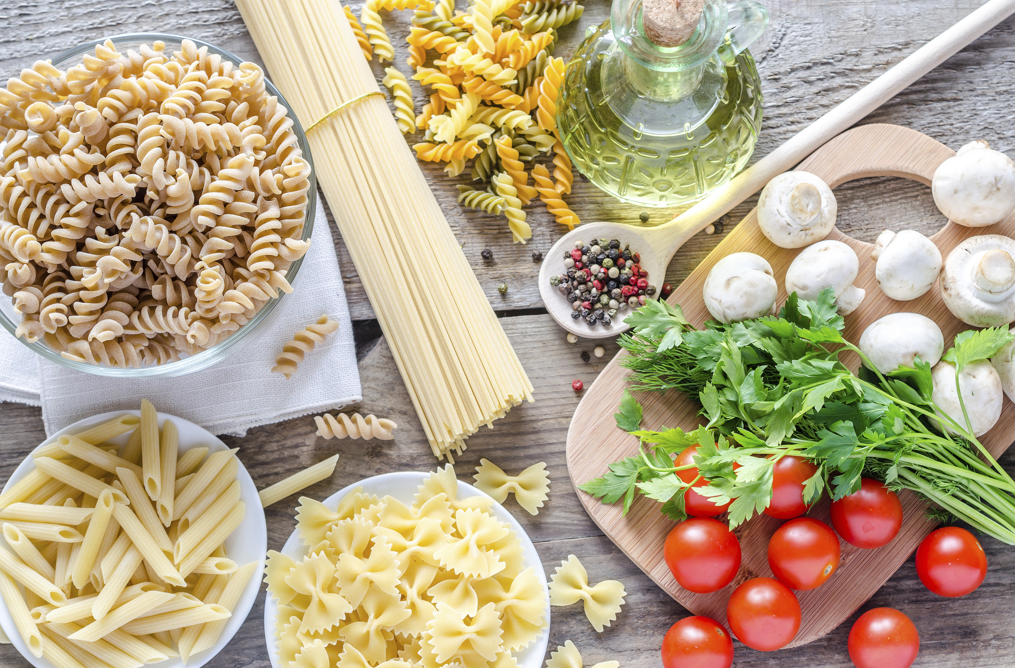 Frisches Gemüse und beste Pasta